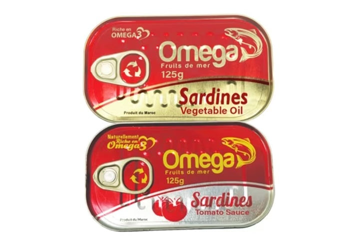 Omega Sardines 125g - Vegetable oil, Tomato sauce & Spicy