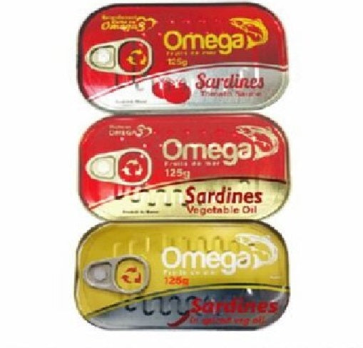 Omega Sardines 125g - Vegetable oil, Tomato sauce & Spicy